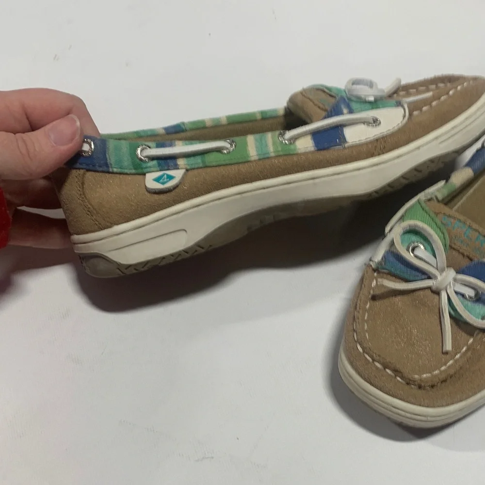 Tan and White Kids 3 Shoes Sperry‎ Angelfish Boat Shoes in Tan multi color 3314